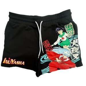 InuYasha Anime Graphic Shorts Mens M Black Lounge Streetwear Japan